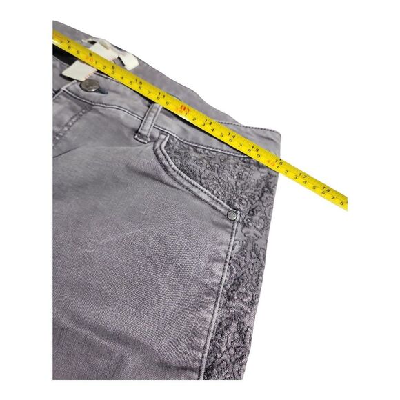 Sundance P10 Gray Skinny Jeans Side Lace/Embroidered Panel Casual Boho Festival - Picture 3 of 9